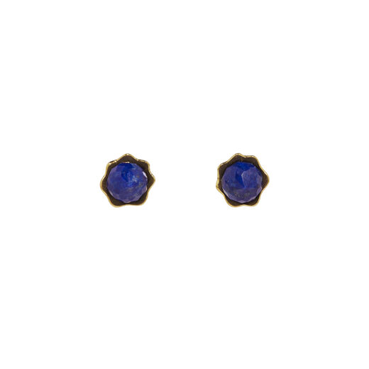Lapis lazuli and gold stud earrings by Mounir
